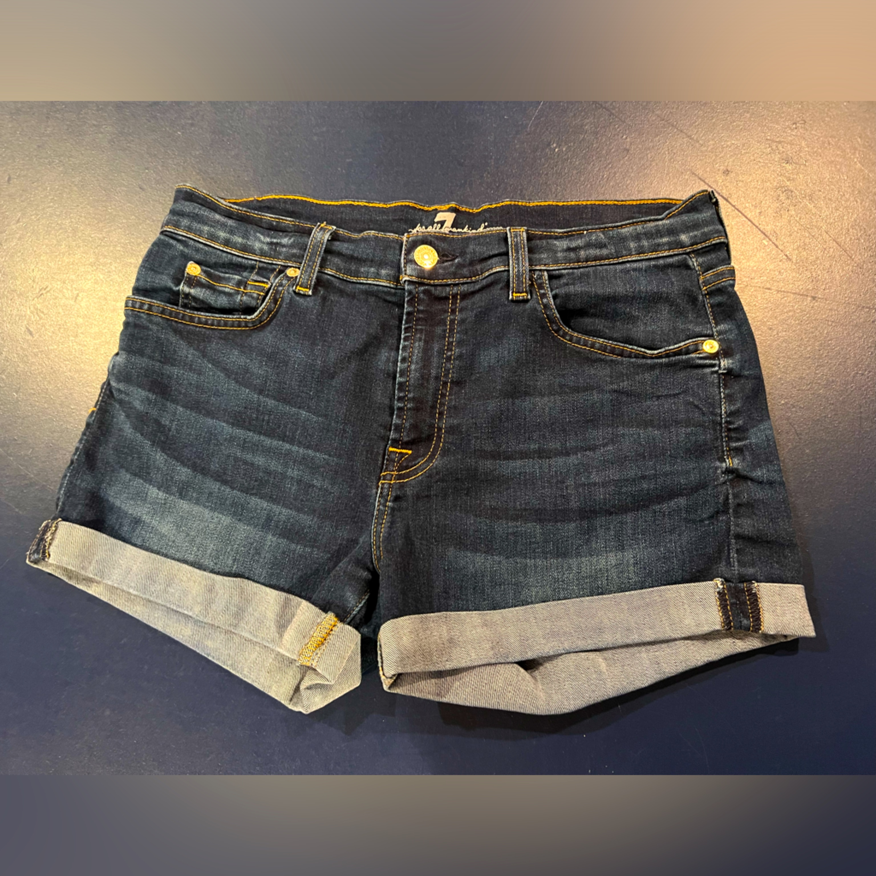 Seven For All Mankind Brand Cuffed Hem Jean Shorts